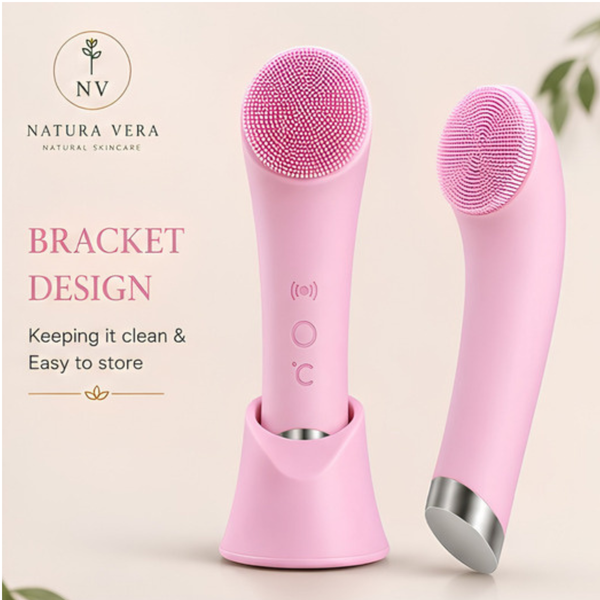 FLEURS FACE BRUSH - SILICONE FACIAL SONIC BRUSH WITH WARM-TOUCH MASSAGER
