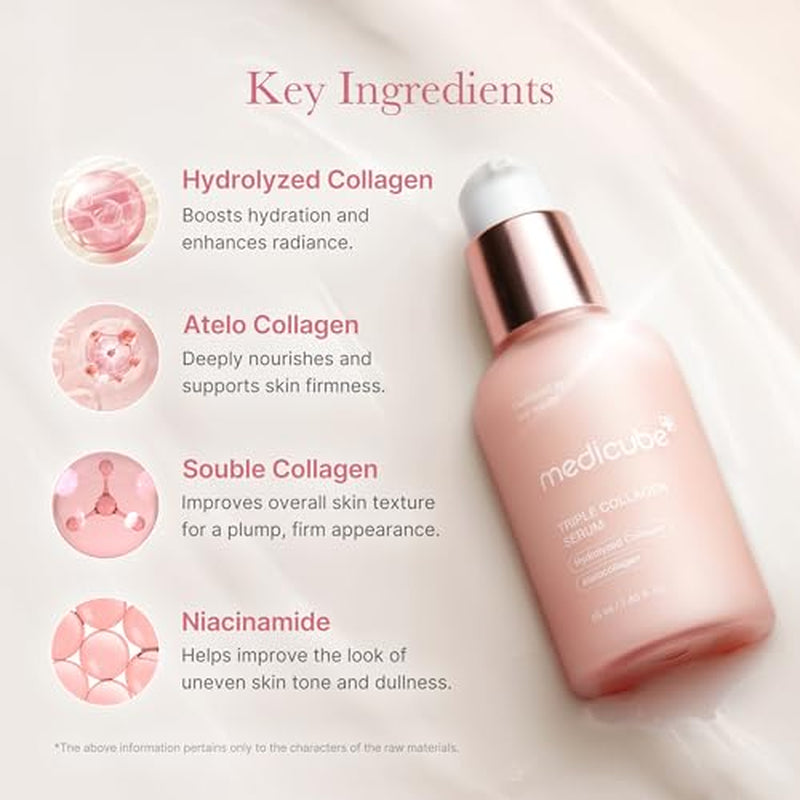 Triple Collagen Nourish and Hydrate Duo: Triple Collagen Cream and Triple Collagen Serum | Niacinamide, Hyaluronic Acid for Glowing, Fimer-Looking Skin | Korean Skincare, Gifts for Women