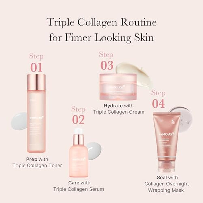 Triple Collagen Nourish and Hydrate Duo: Triple Collagen Cream and Triple Collagen Serum | Niacinamide, Hyaluronic Acid for Glowing, Fimer-Looking Skin | Korean Skincare, Gifts for Women